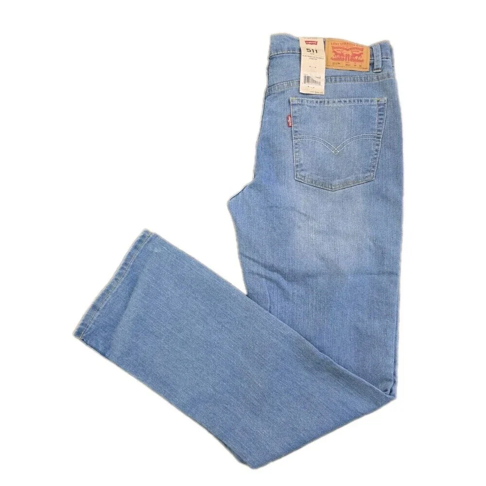 Levis 511 Slim Fit Jeans Mens 30x30 Light Wash Stretch Denim NWT